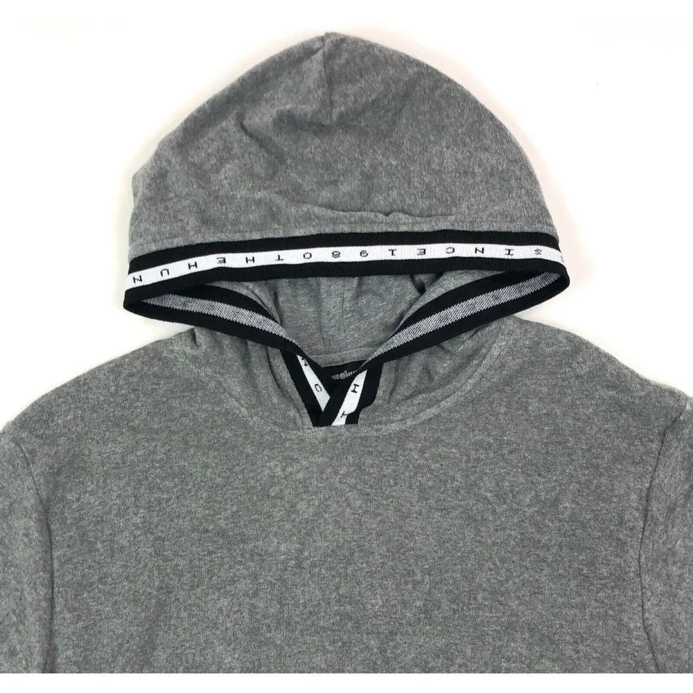 The Hundreds Marvin Mens Large Short Sleeve Hoodie Sweatshirt Gray Terry Cloth - Picture 4 of 12